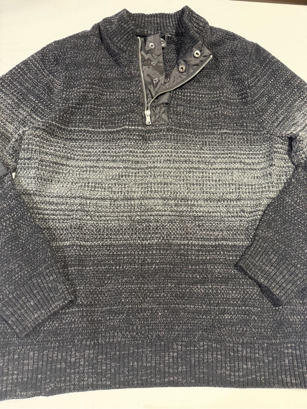 INC International Concepts Men's Gray Ombre Zip-Neck Sweater